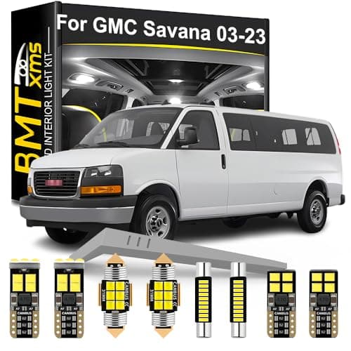BMT xms LED Interior Light Kit Replacement for Express GMC Savana 2003 2004 2005 2006 2007 2008 2009 2010 2011 2012 2013 to 2023, Super Bright 6000K White