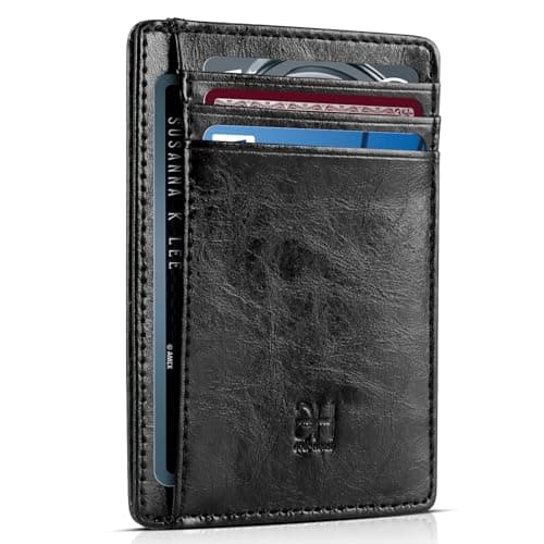 GH GOLD HORSE Slim RFID Blocking Wallet - Small Leather Pocket Credit Card Holder for Women Men