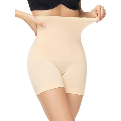 High Waisted Premium Shapewear Body Shaper Shorts Tummy Tucker Control Thigh Slimming Body Shaper for Women Invisible Shaping Shaper Pant for Women Seamless Thigh Slimming Shapeware (S, Skin)