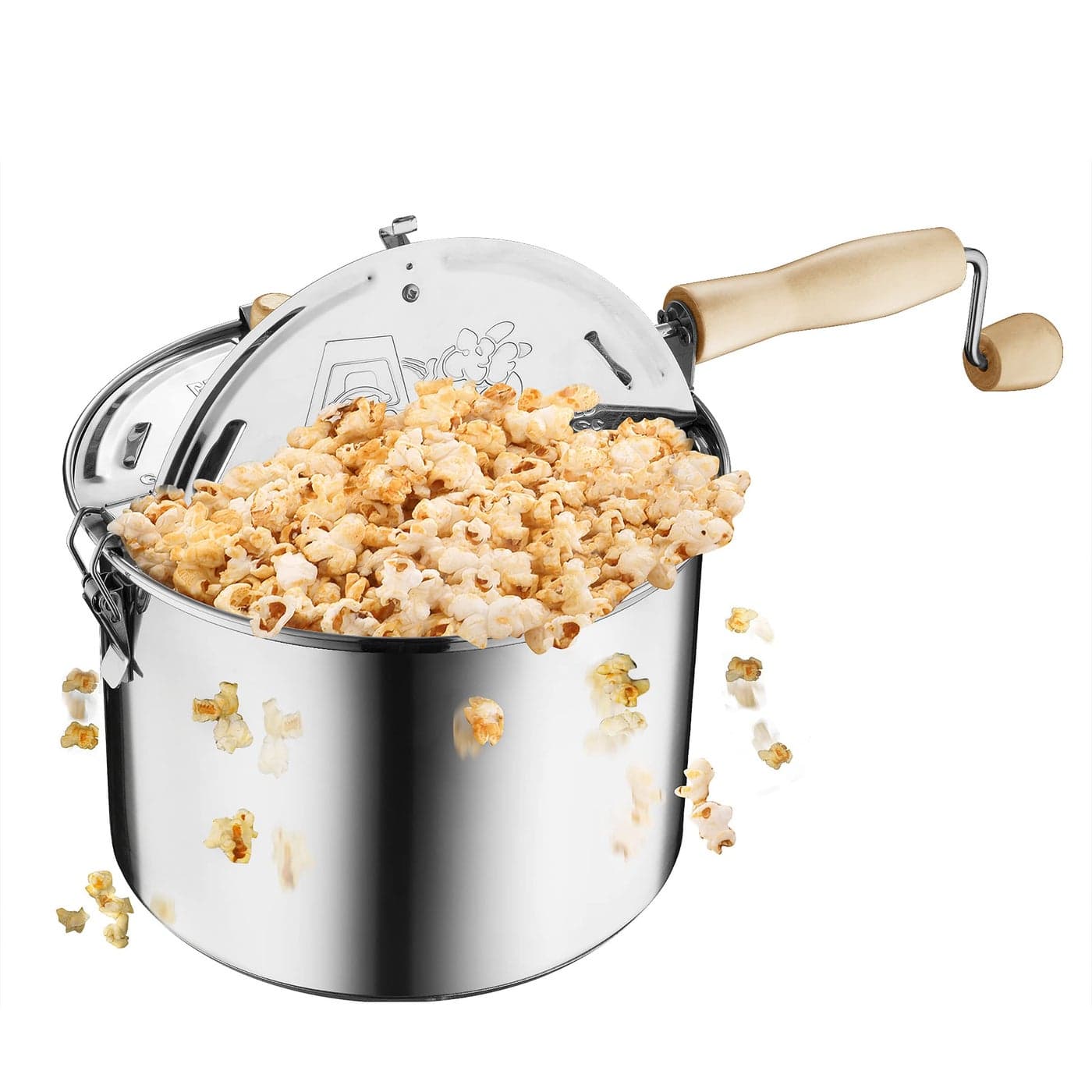 6251 Original Stainless Steel Stovetop Popcorn Popper 65Quart by Great Northern PopcornSilver130857PCV