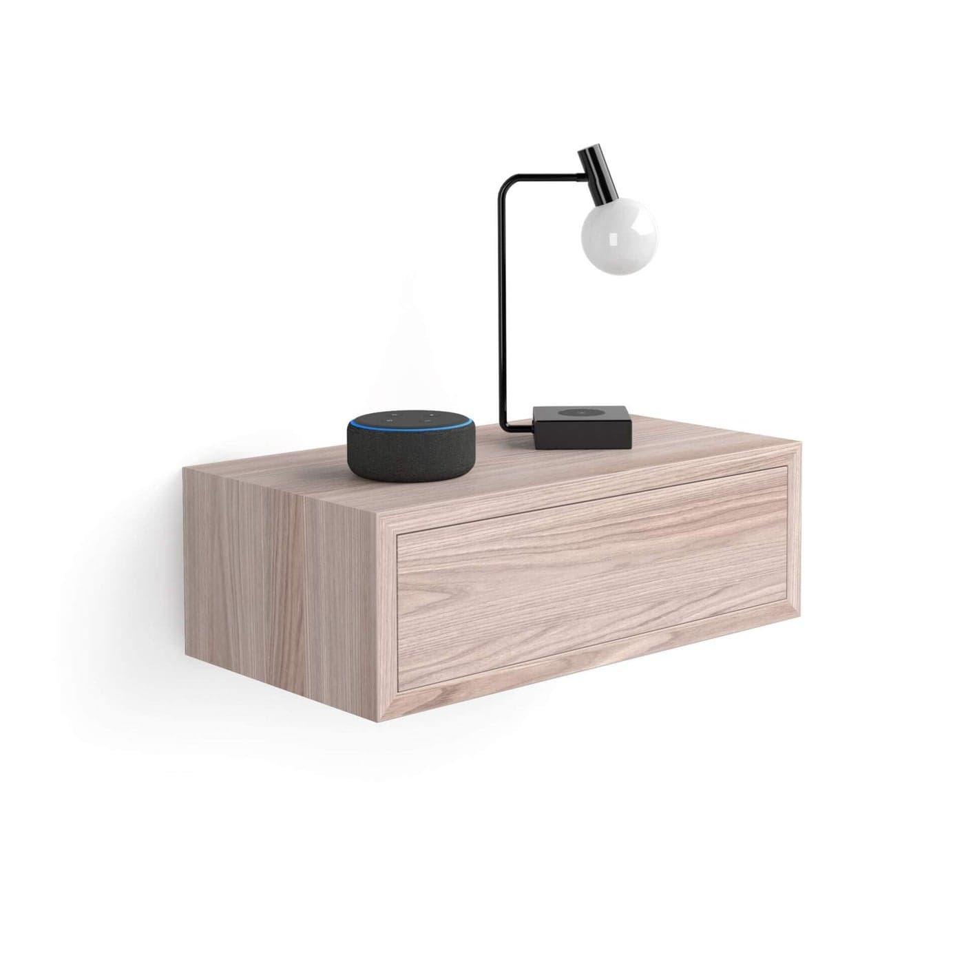 Mobili Fiver Riccardo Floating nightstand Pearled Elm 177 x 98 x 61 MelamineFinished Modern Bedside Table End Table Italian Furniture