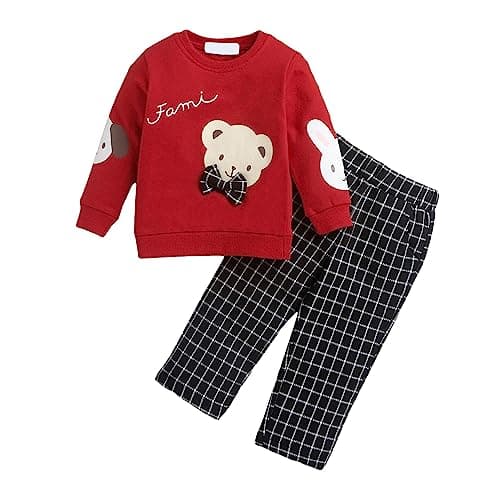 Hopscotch Boys Animal Print Top Pant Set In Red Color for Ages 3-4 Years