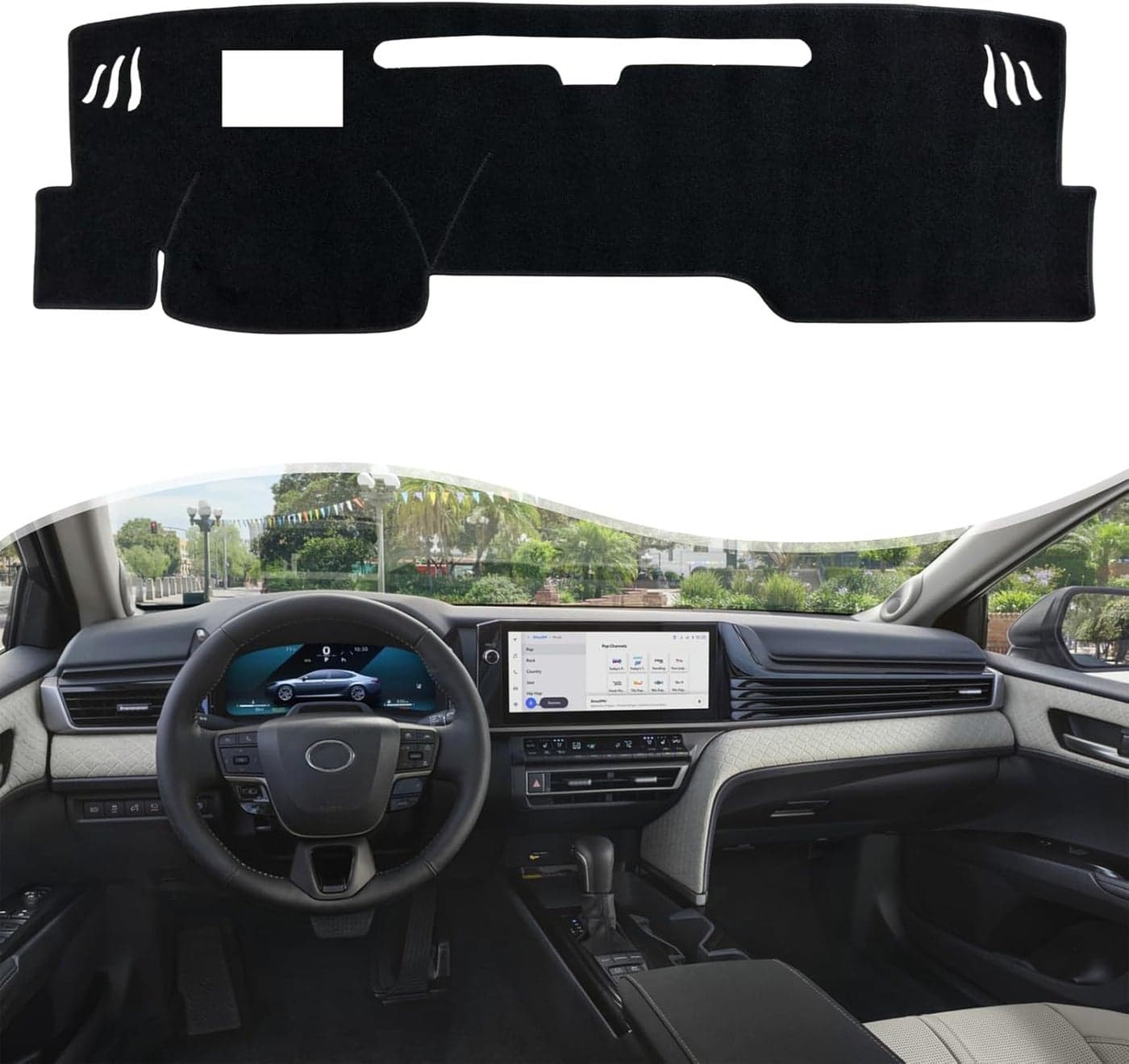 INUBOXES Non-Slip Dash Cover for Toyota Camry 2025 with HUD - Black Trim
