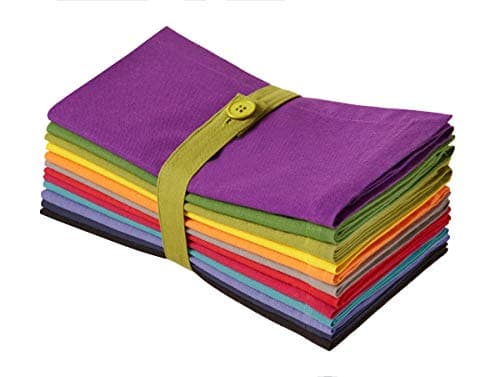 COTTON CRAFT Multicolor Cloth Napkins - Set of 12 Pure Cotton Everyday Lunch Dinner Napkin - Spring Summer Fall Holiday Birthday Party Gift - Soft Washable Absorbent Reusable Napkin - 17 x17