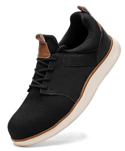 CLOAKA Men's Shoes Steel Toe Shoes for Men Mesh Slip On Work Casual Safety Walking Puncture Proof Sneakers Black