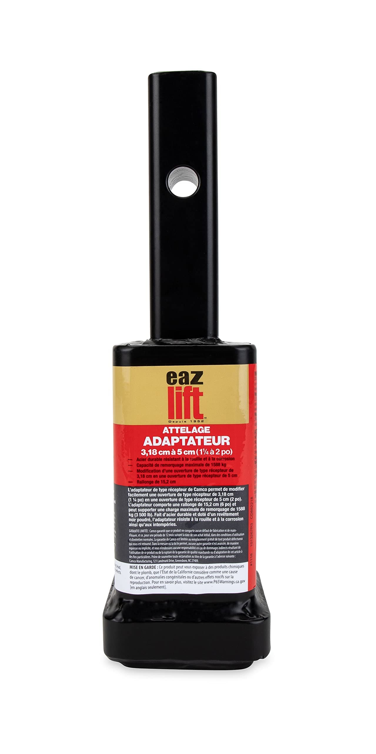 EazLift Hitch Receiver Adapter Easily Adapts a 1 Receiver to a 2 Receiver 6 Extension 3500 lb Capacity GTWR Durable Rust and Corrosion Resistant Steel 48471