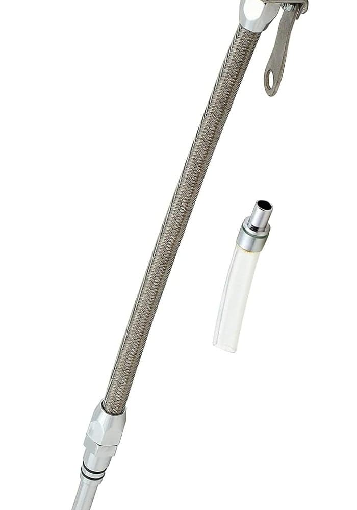 Mr. Gasket 9707G Aluminum/Braided Flexible Oil Dipstick for BBC