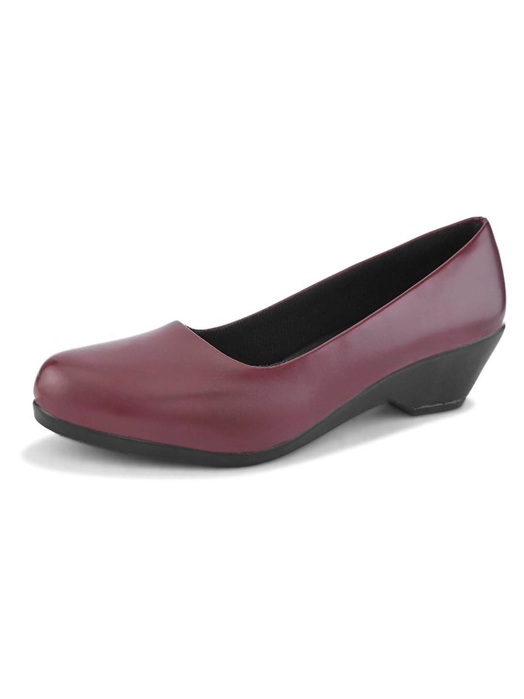 XE Looks Women’s Cherry Wedge Formal Shoes | Elegant Slip-On Design with Cushioned Footbed | Perfect for Office & Daily Wear