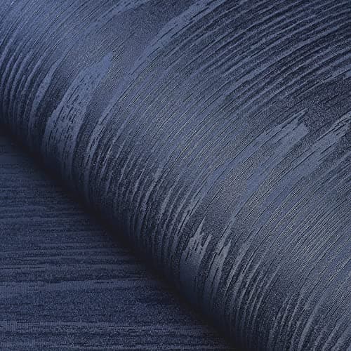 FunStick 24"x200" Navy Blue Stained Wood Wallpaper Peel and Stick Countertops Waterproof Wood Contact Paper for Countertops Cabinets Wallpaper Self Adhesive Removable Wood Grain Contact Paper for Desk