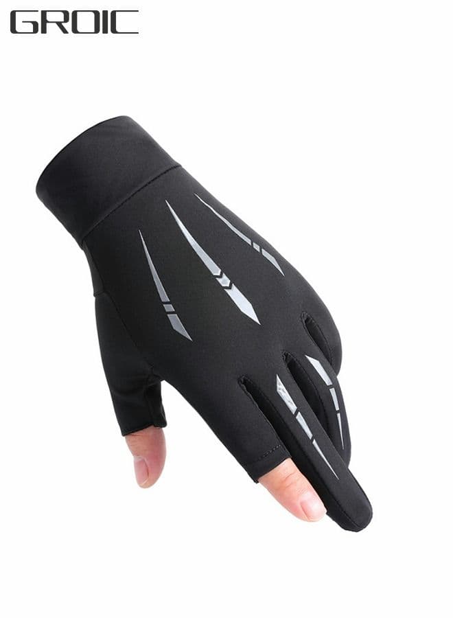 UV Protective Fishing Gloves, 2-Finger Gloves Sun Protection - Gloves Men's Women's Kayaking, Boating, Fishing, Hiking, Driving Cycling Gloves