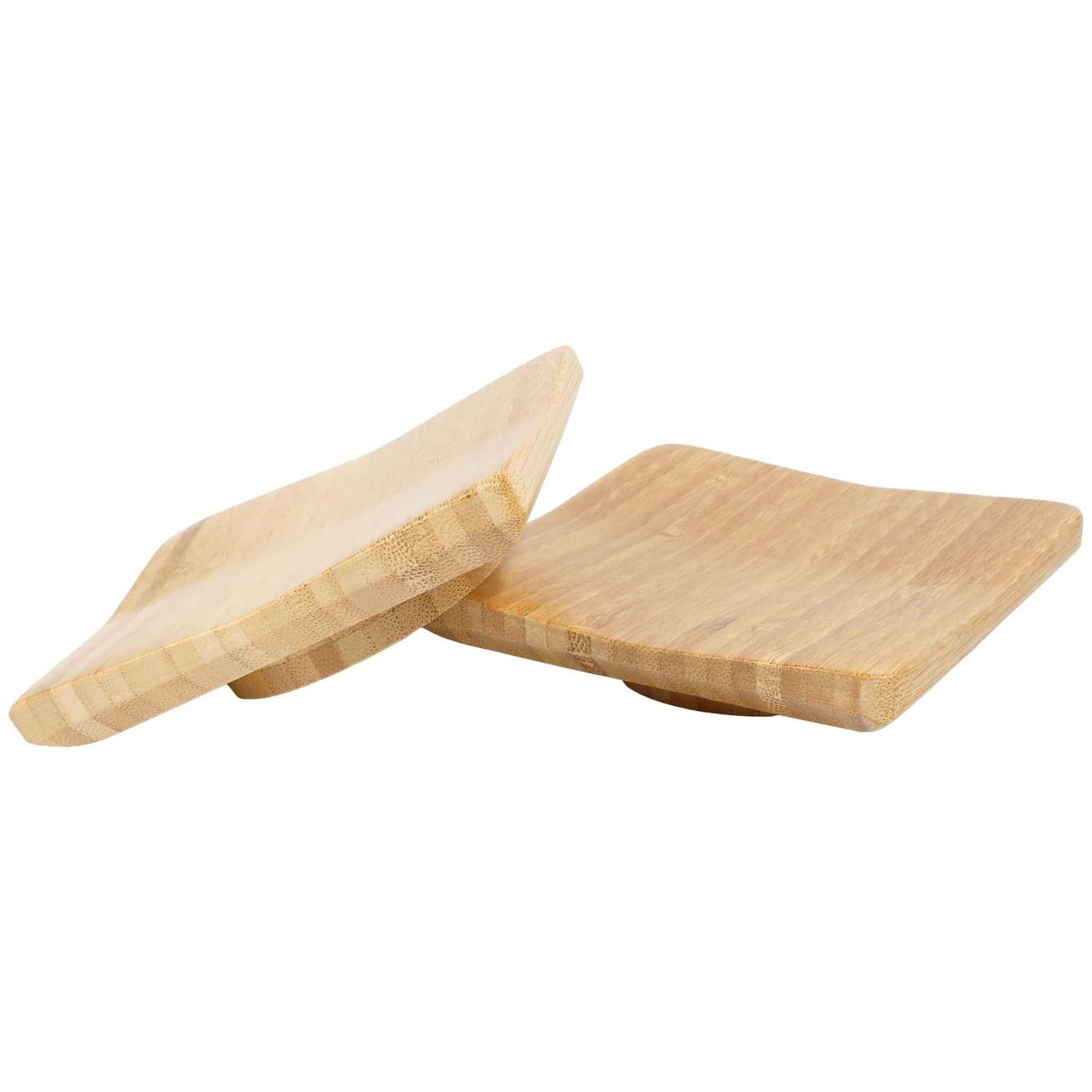 BambooMN Dual Use Bamboo CoastersGlass Topper 4x4 Square 4 Piece Set