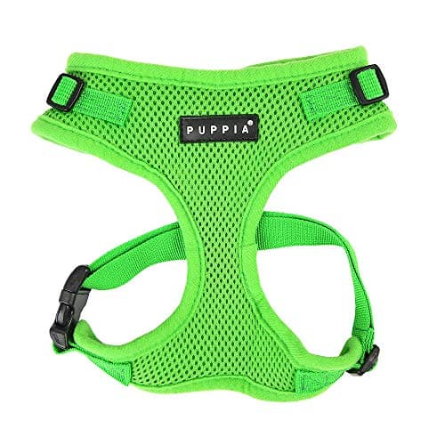 Authentic Puppia RiteFit Harness with Adjustable Neck, Green, Large