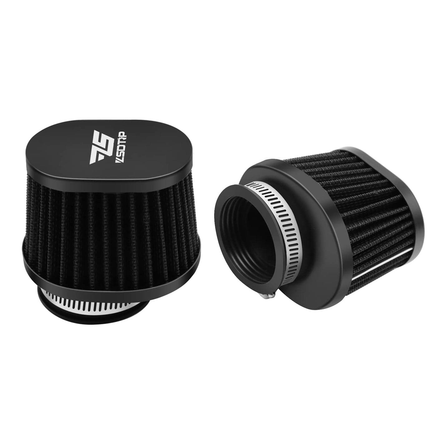 2PCS Motorcycle Air Filter Universal 50MM Replacement Filter Dirt Bike High Performance Air Filters Fit Motocross Carburetor Cleaner for Pit Bike Scooter Moped ATV Black