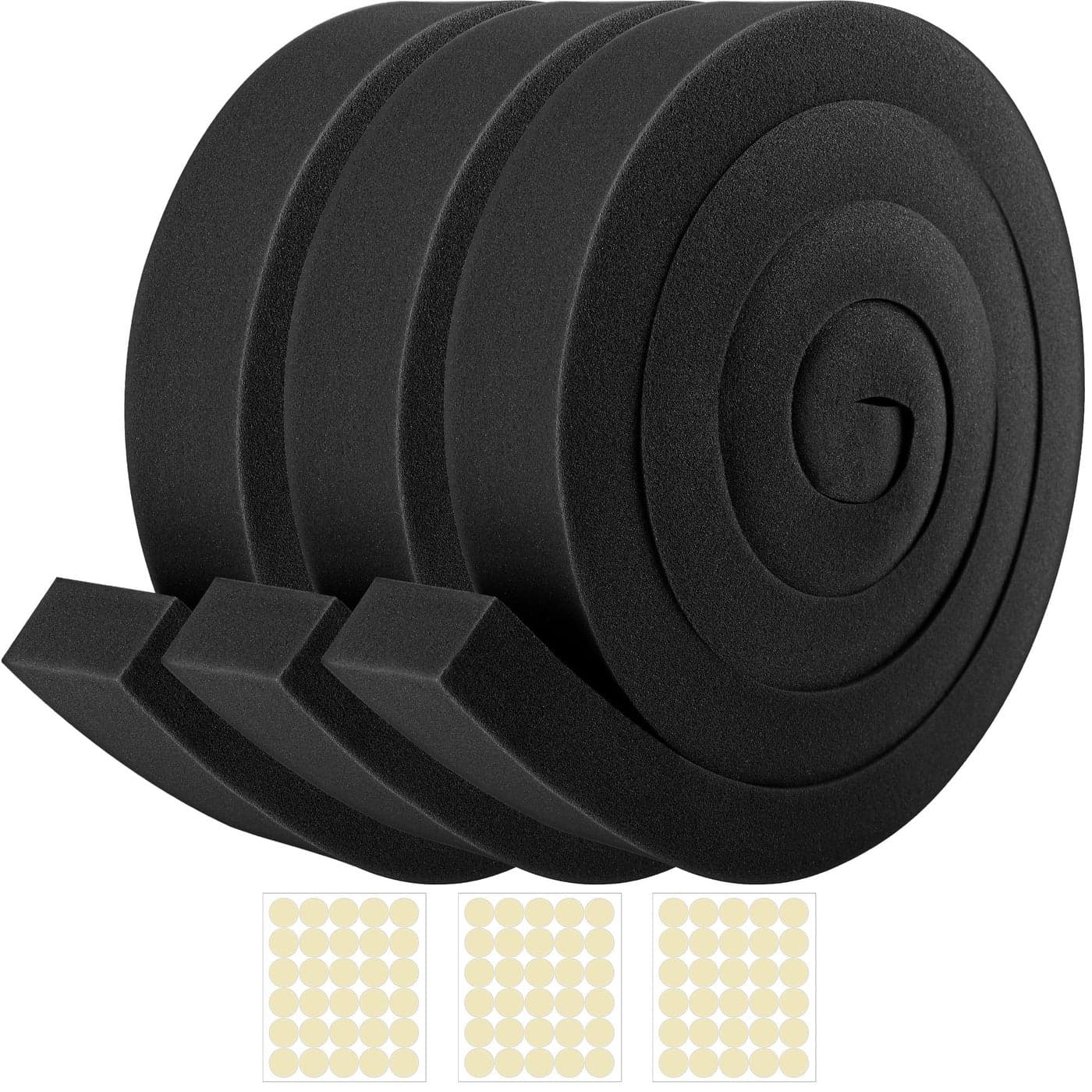 Tlswshsy 2 in x 65 ft Air Conditioner Foam Tape 3Pcs NonAdhesive Foam Seal Strip with Glue Point for Door Window Seal