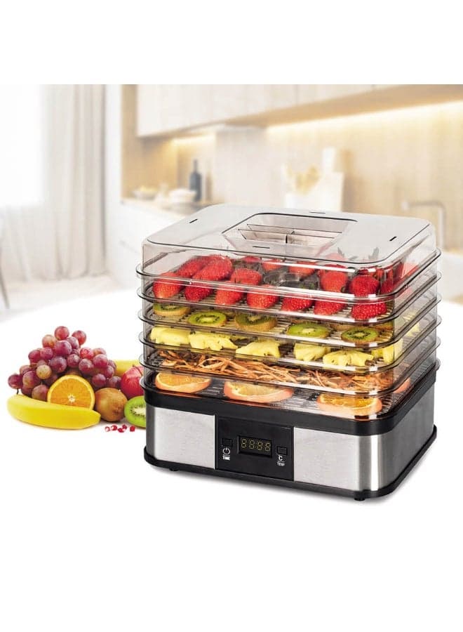 NOVA Food Dehydrator 245W NFS-9014DFD Digital Multi Tray Dryer Adjustable Temperature Timer LED Display Ideal for Healthy Snack Preparation Fruit Vegetable Herb Meat Drying Compact Kitchen Tool