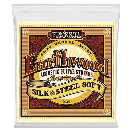 Ernie Ball 2045 Earthwood Silk and Steel Soft 80/20 Bronze Acoustic String Set (11-52)