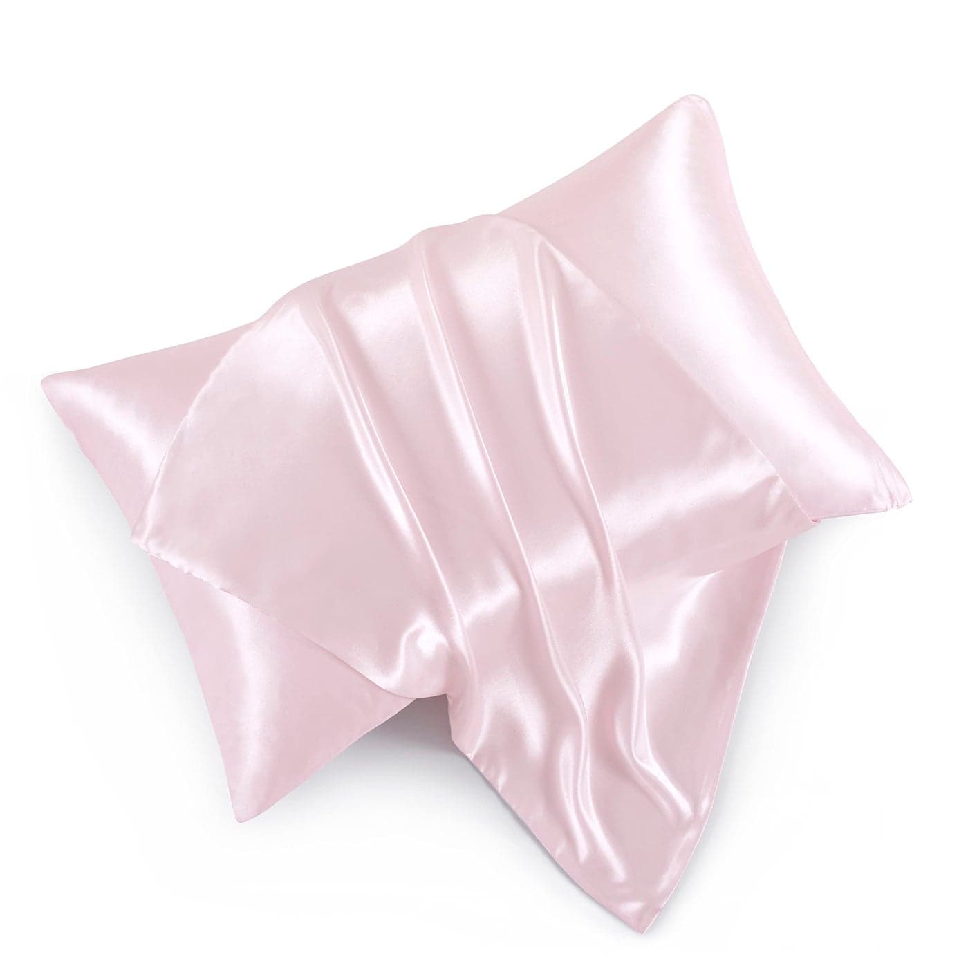 HommxJF Blush Pink Satin Pillowcases with Zipper 20x26Standard Size Satin Pillowcases Set of 2 Blush Pink Silk Pillowcase for Hair and Skin