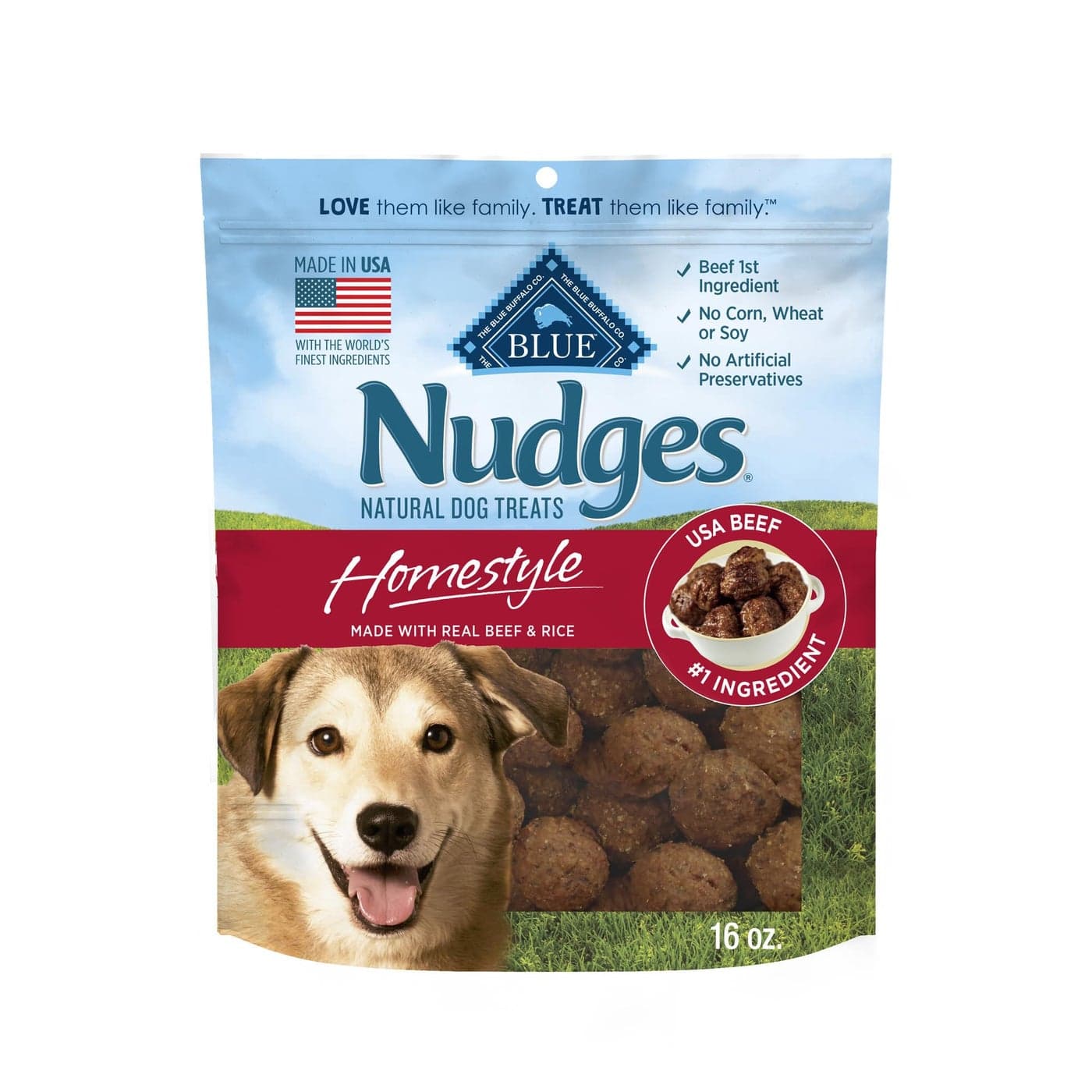 Blue Buffalo Nudges Homestyle Natural Beef and Rice Dog Treats