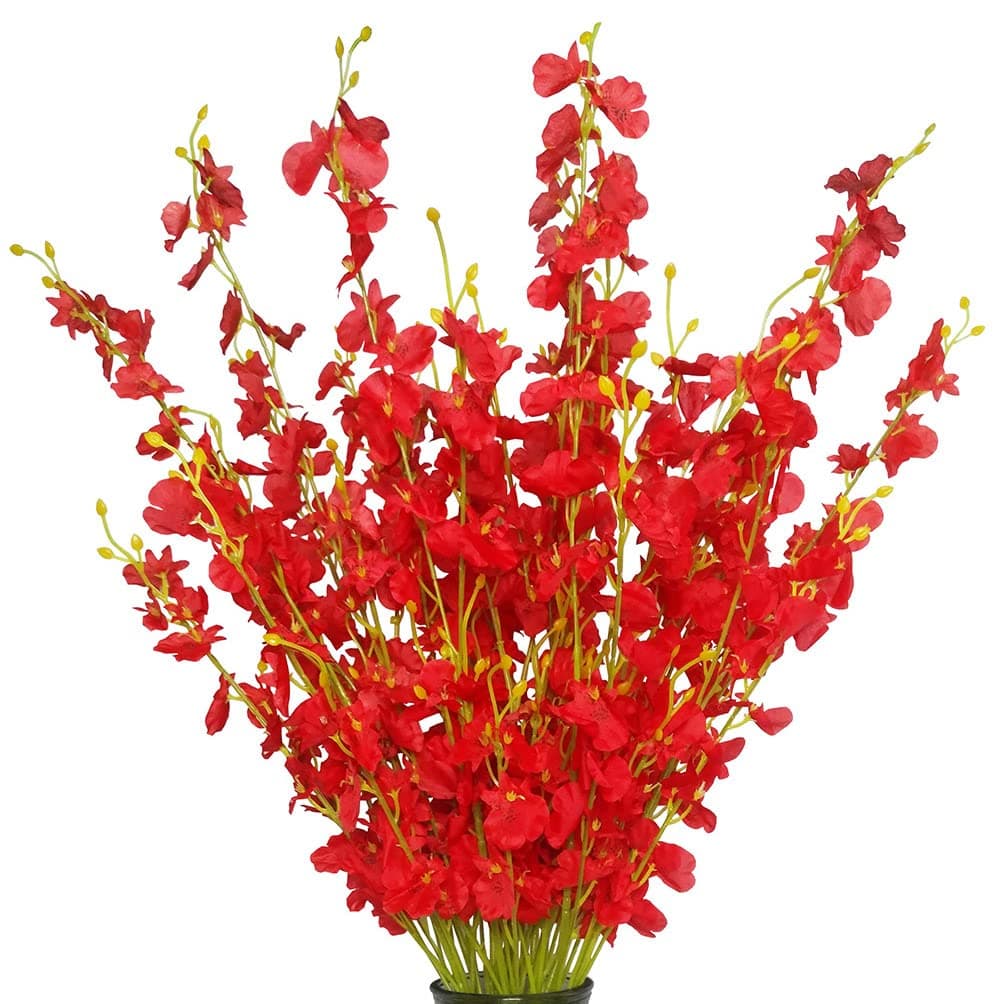 OMUYGDD Artificial Flowers Orchids Silk Fake Flowers in Bulk 12 Pcs Each 385 for Wedding Festive Party Home Office Decoration Not Include Vase