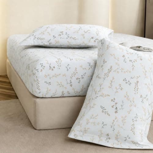 Jaipur Weaves Bedsheet King Size 100% Pure Cotton Bed Sheet with 2 Pillow Covers, 240 TC Premium Bedding Set, 72x78 inches, Super Soft Cozy (Spring Tulips Yellow, Super King Fitted)