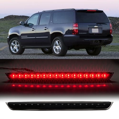 Cxdar Third 3rd Brake Light LED for 2007-2014 Chevy Suburban 1500 2500, High Mount Rear Brake Lights Assembly for 07-14 Tahoe/GMC Yukon & XL, Waterproof Center Cab Lamp Stop Light (Black)