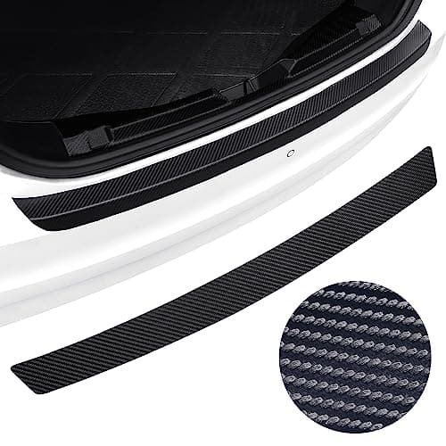 Moteloor Soft Bendable Rear Bumper Guard Protector 374 x 256 Carbon Fiber Leather AntiScratch Strip for SUVTrunk Flexible But NOT Stretchable Trim to Fit