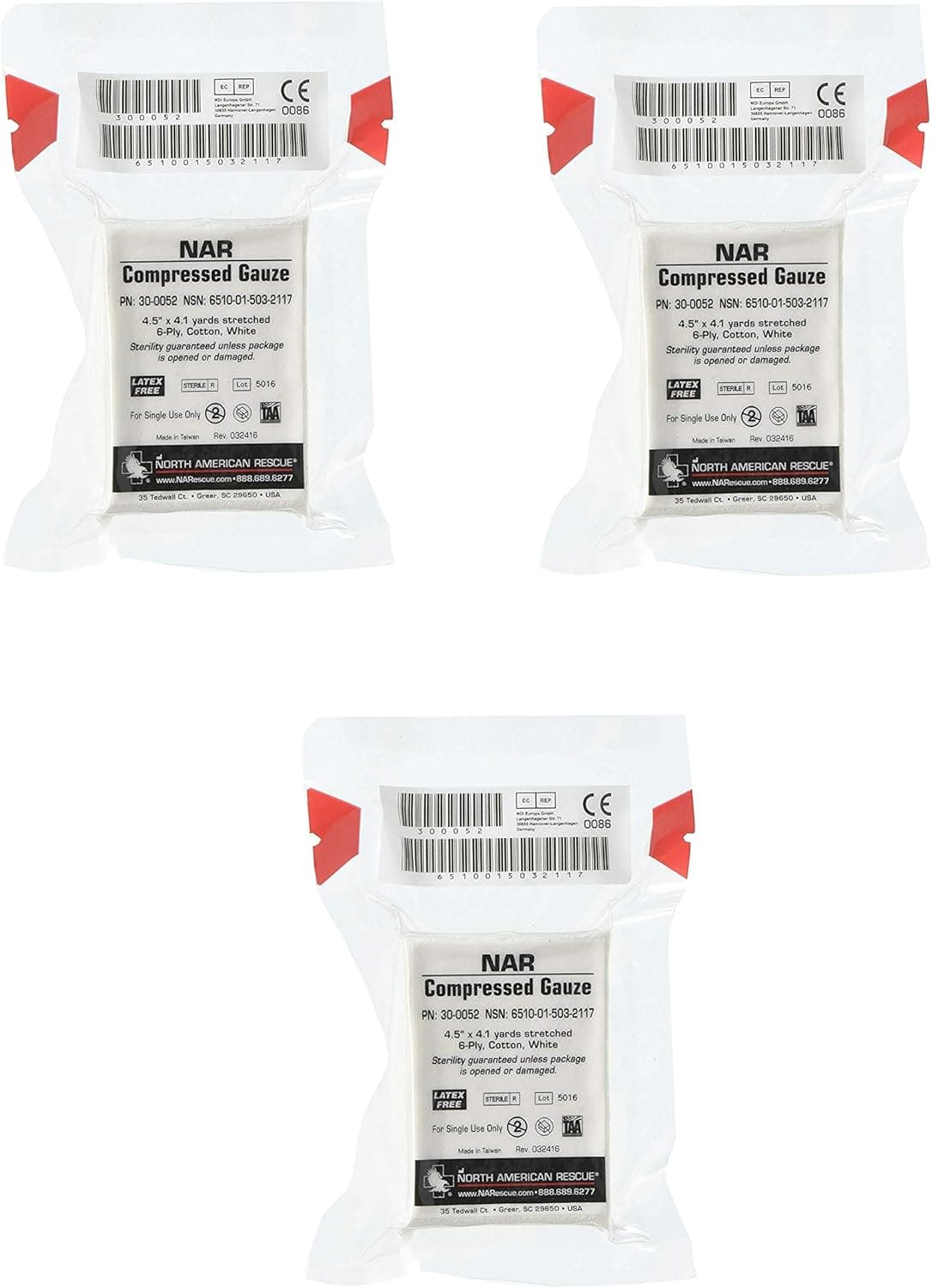 NAR Compressed Gauze 3 Pack