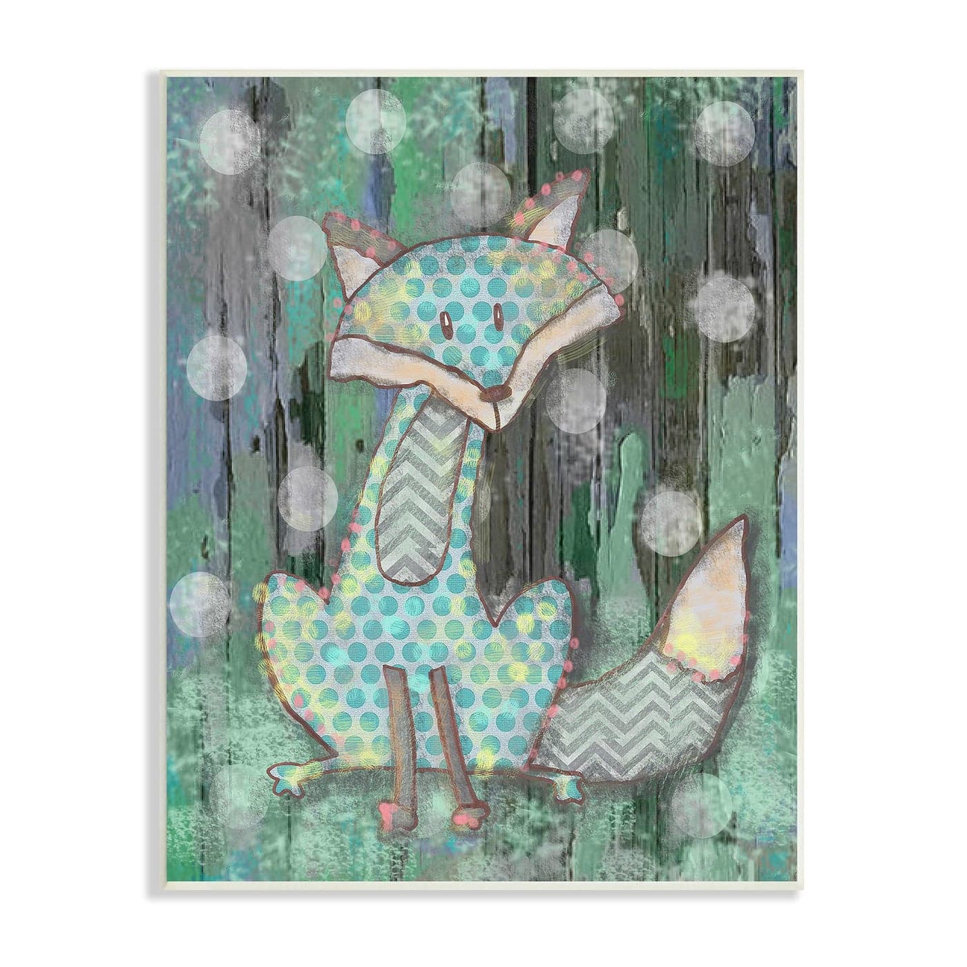 Stupell Home Dcor Distressed Woodland Fox Canvas Wall Art 10 x 15 MultiColor