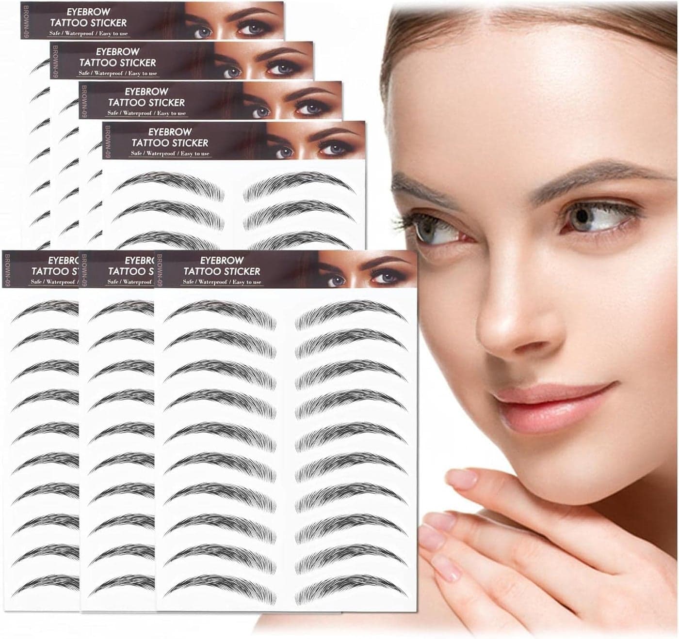 7Sheets77Pairs 4D HairLike Eyebrow Tattoo Stickers Waterproof Natural Fake Eyebrow StickersLong Lasting Eyebrow Grooming Shaping Perfect for Women and Girls Black09