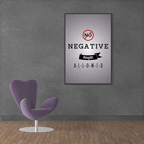 Inephos No Negative Thoughts Motivational Poster Print (Size: 8 inch X 12 inch, Framed, Laminated Print)