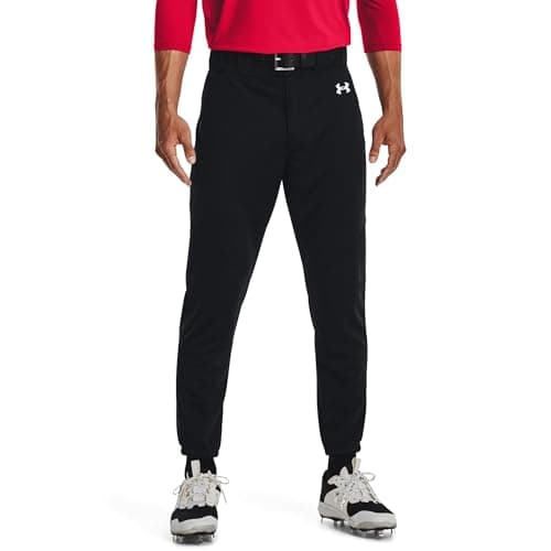 Under Armour Men's Utility Baseball Pant Closed 22, (001) Black / / White, X-Large