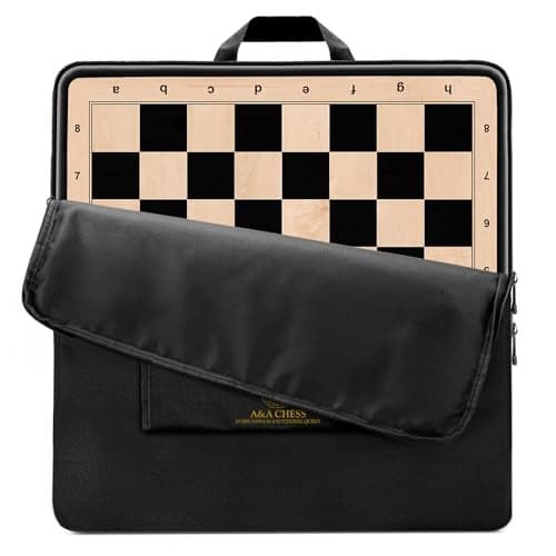 AA 2125 Professional Wooden Tournament Chess BoardEbony Wood Maple Inlay 225 Squares wNotation