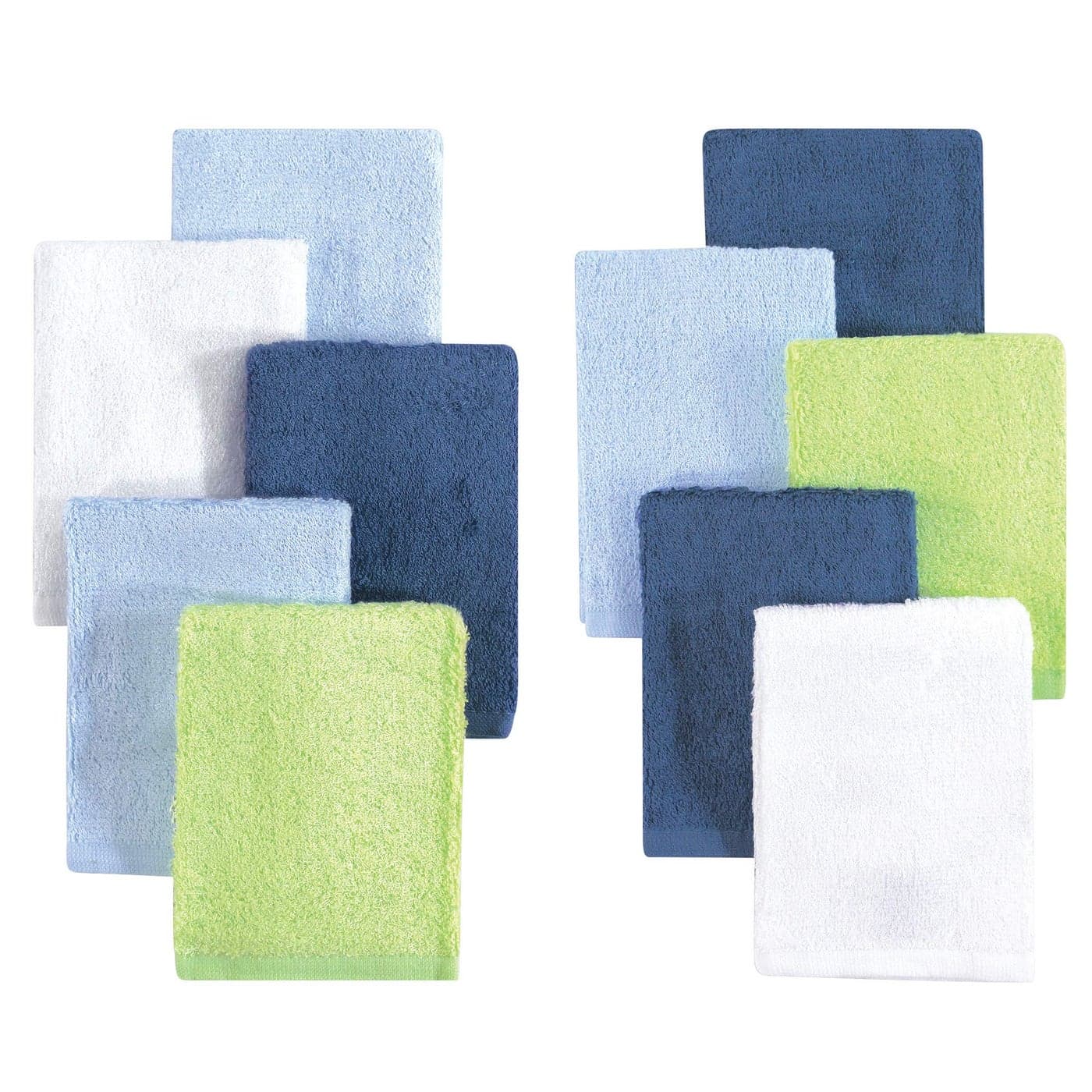 Little Treasure Unisex Baby Rayon from Bamboo Luxurious Washcloths Denim Lime 10Pack One Size