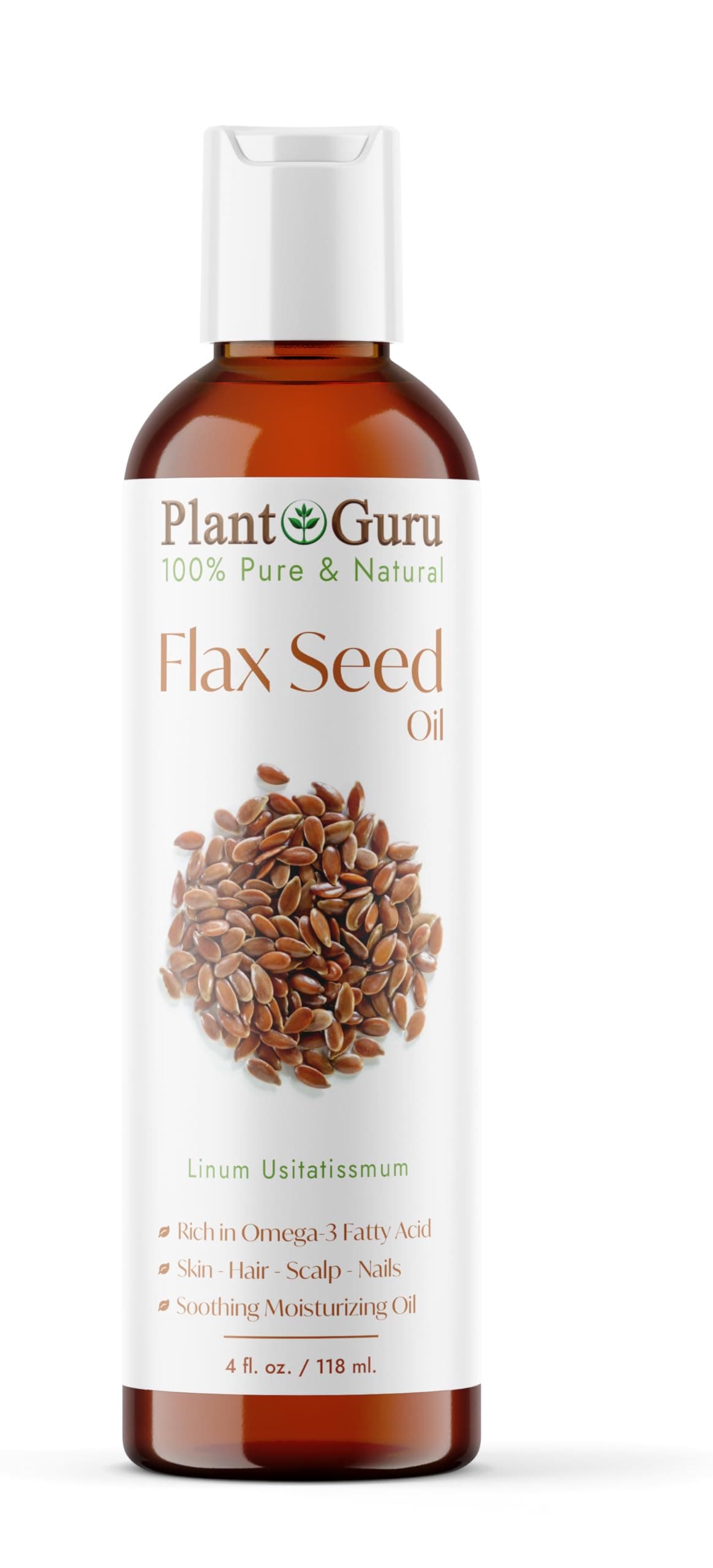 Flaxseed Oil 4 fl oz Unrefined Cold Pressed 100 Pure Natural Carrier For Skin Face Body Moisturizer and Hair Growth