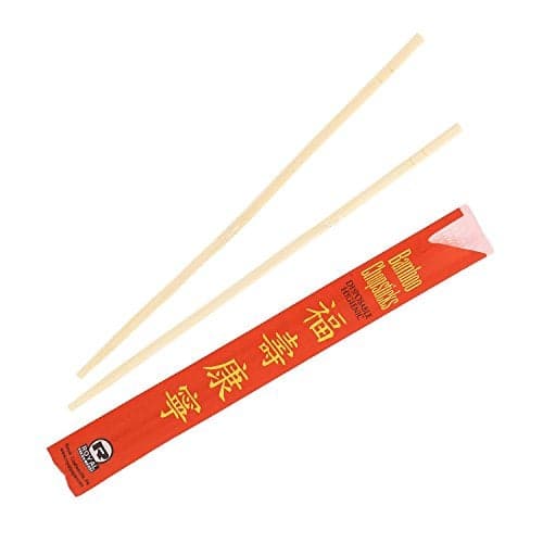 Royal Premium Disposable Bamboo Chopsticks 9 Inch Sleeved and Separated UV Treated Bag of 100