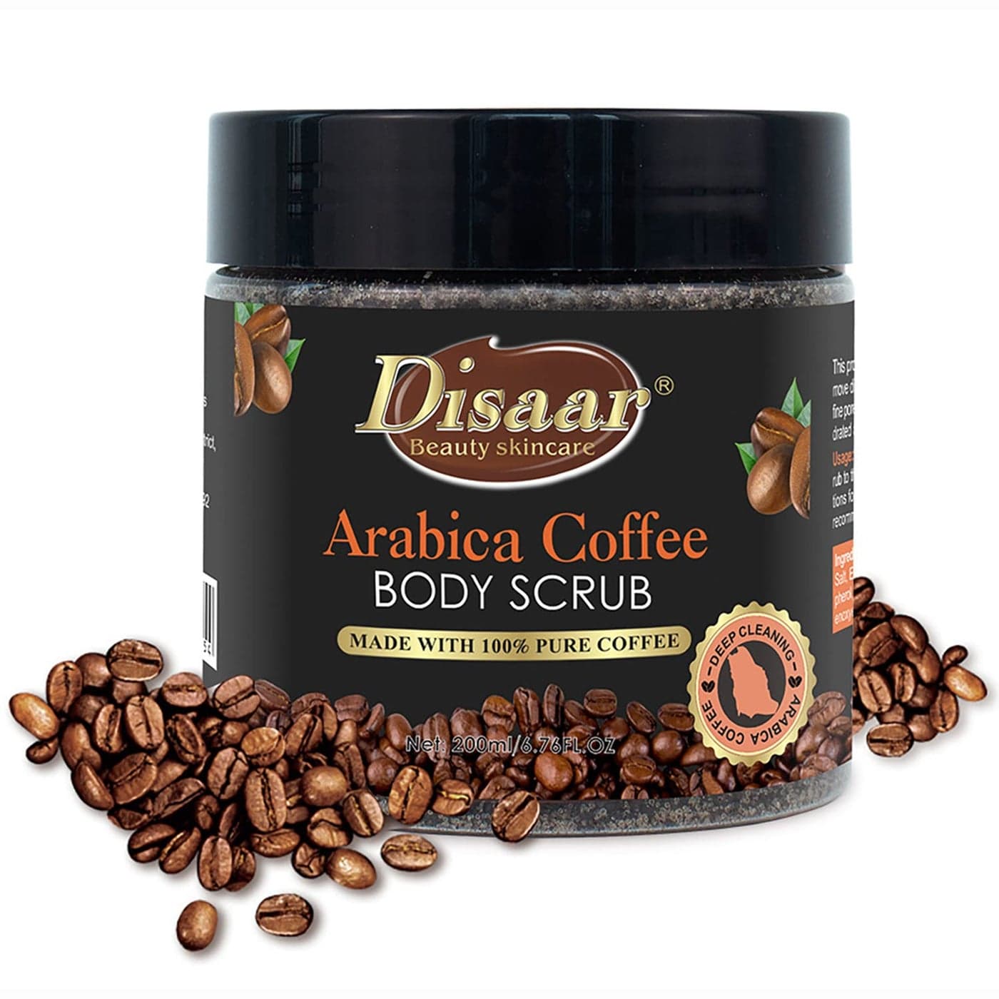 Arabica Coffee Body Scrub Remove Dirt Aging Cuticles Reduce Cellulite Refine Pores Nourish Moisturize Skin 200ml676floz