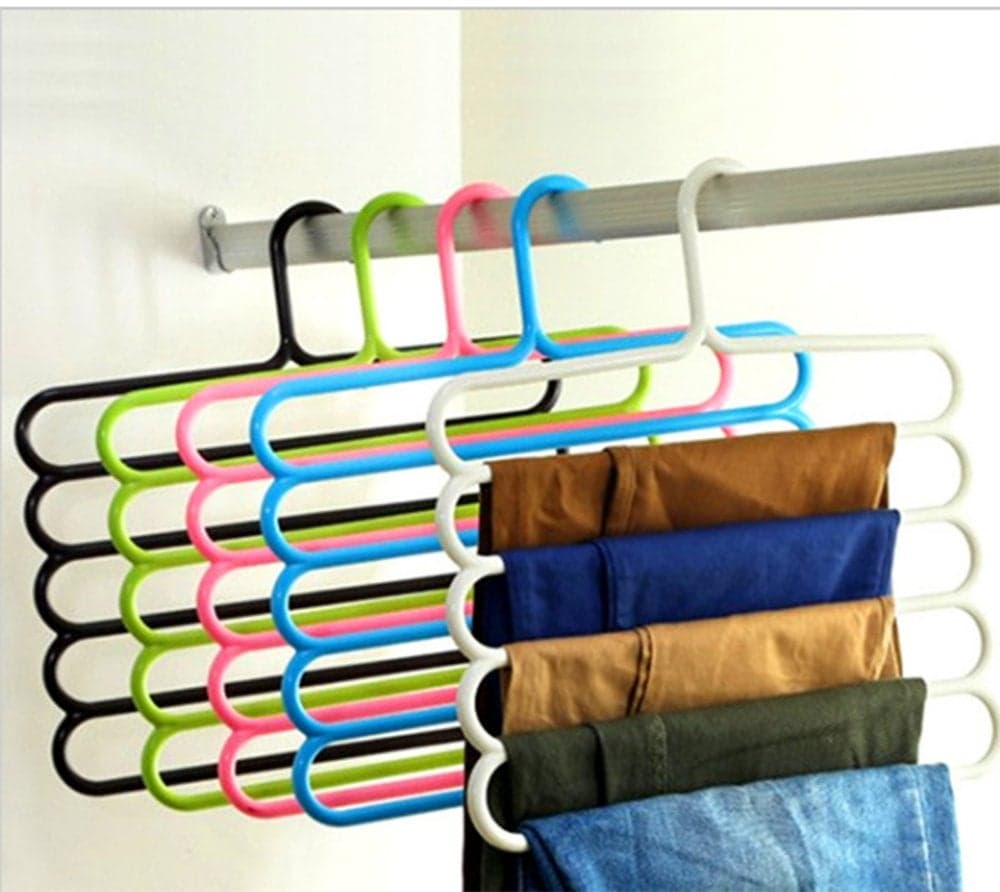 MosQuick® 2Pcs Cloth Organizer for Storage Wardrobe Organizer for Storage with Hangers for Clothes Hanging, Kids Plastic Hangers, Shirt and Pant Hangers for Wardrobe
