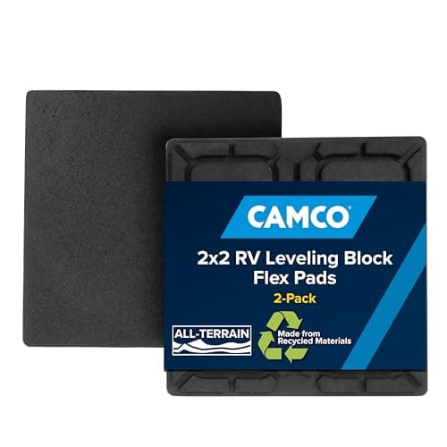 Camco RV Universal Flex Pads for Leveling Blocks,"2x2” | Prevents Jacks & Stabilizers