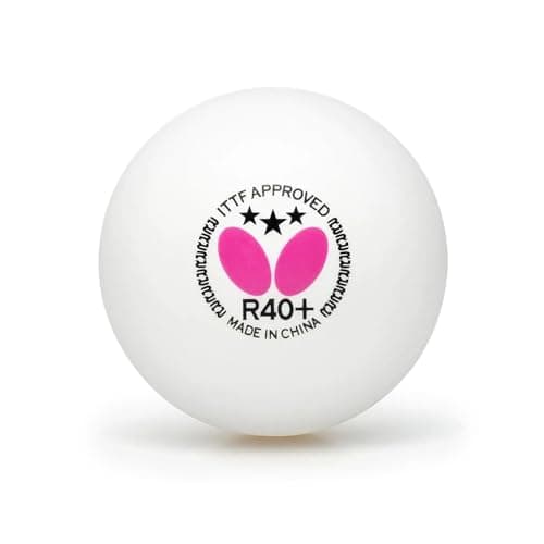 Butterfly R40+ 40mm White Ping Pong Balls - ITTF Certified Professional Table Tennis Balls - Poly Material - 3 Bolls