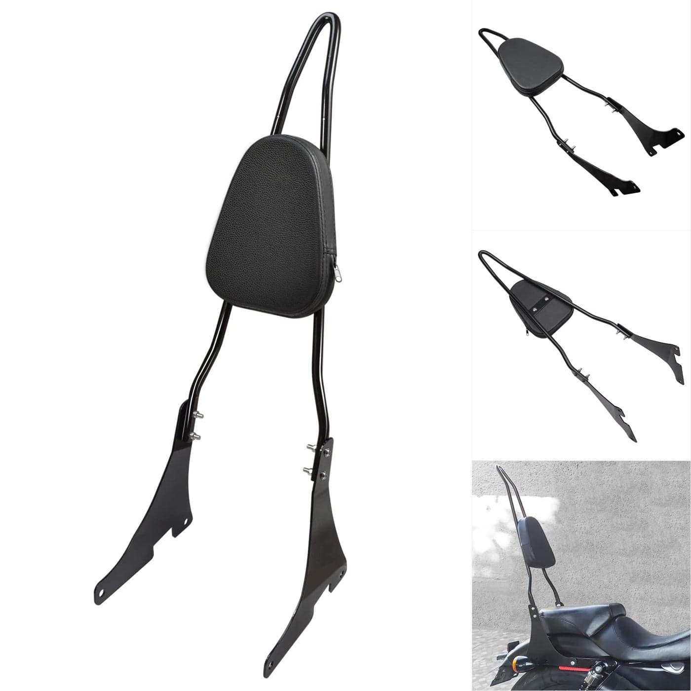 Benlari Gloss Black Detachable Sissy Bar Passenger Backrest Pad Compatible 20042024 fit for Harley Davidson Sportster XL 1200 883 SuperLow Iron 48 Tall Sissy Bar