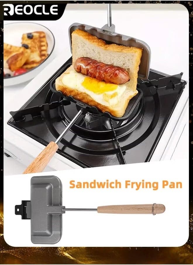 Sandwich Maker with Double-Sided Breakfast Sandwich Baking Pan Nonstick Sandwich Skillet Frying Pan for Breakfast Omelets Pancakes & Frittata & Toast