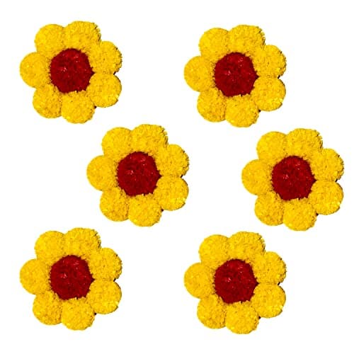 S2S Flowers Decoration at Home | Easy Simple Backdrop Pack of 6 Pcs (Red & Yellow)