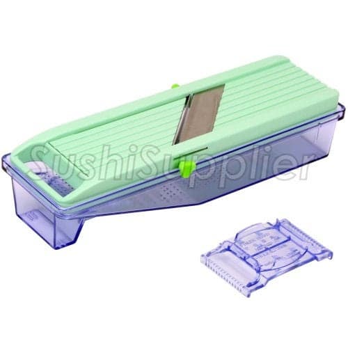 Benriner Mandoline Slicer with Collection Tray and 4 Blades Japanese Stainless Steel BPA Free