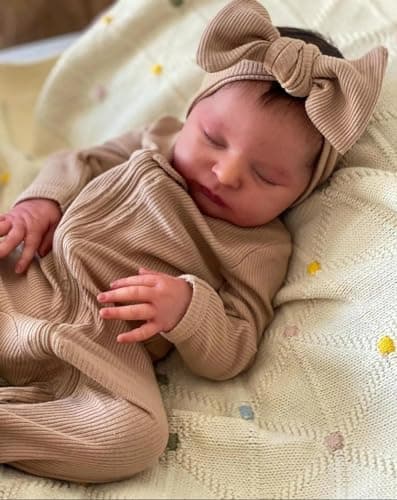 Angelbaby 19 inch Real Life Reborn Baby Girl Dolls Realistic Sleeping Newborn BabyLaura Doll Soft Silicone Realistic Baby Feel Bebe Reborn Child Weighted Doll Toys for Kids