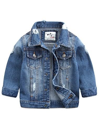 Abolai Baby Boys' Basic Denim Jacket Button Down Jeans Jacket Top Style2 Lightblue 130 6 Years