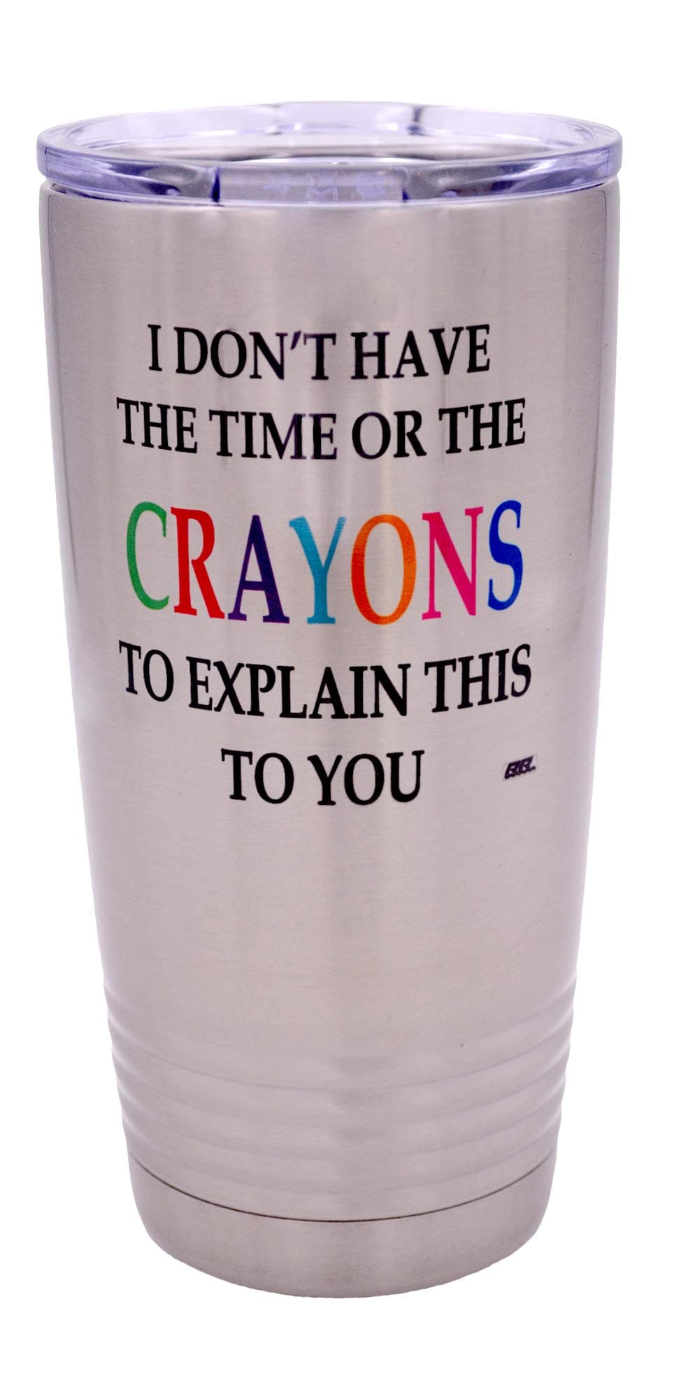 Rogue River Tactical Funny Travel Tumbler Mug I Dont Have the Time or The Crayons to Explain This to You Mug Work Gift for Boss Manager or Supervisor Large 20 Ounce Travel Mug with Lid