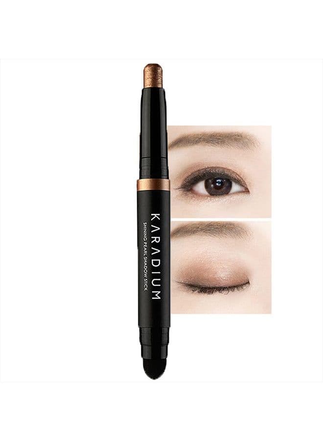 Shining Pearl Smudging Eye Shadow Stick 1.4g (#6 Chocolate Brown) - Waterproof Long Lasting Daily Eye Makeup Eye Shadow Stick, Creamy Texture, Easy to Draw, Hypoallergenic for Sensitive Eyes
