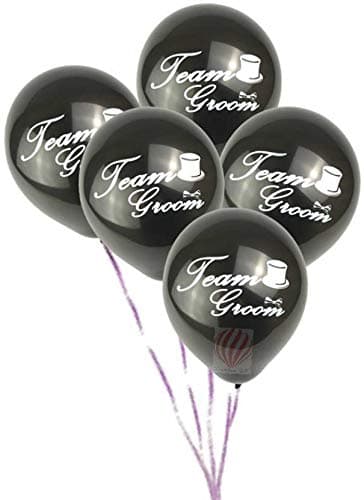 HK balloons Bachelor Wedding Party Decoration Balloon- (Pack Of 30) (Team Groom)Black