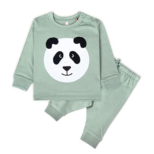 ARIEL Cotton Clothing Sets for Baby Boys & girls - Unisex Clothing sets Full Sleeve T-shirt & Pant (GrnPan_3-4 Years)