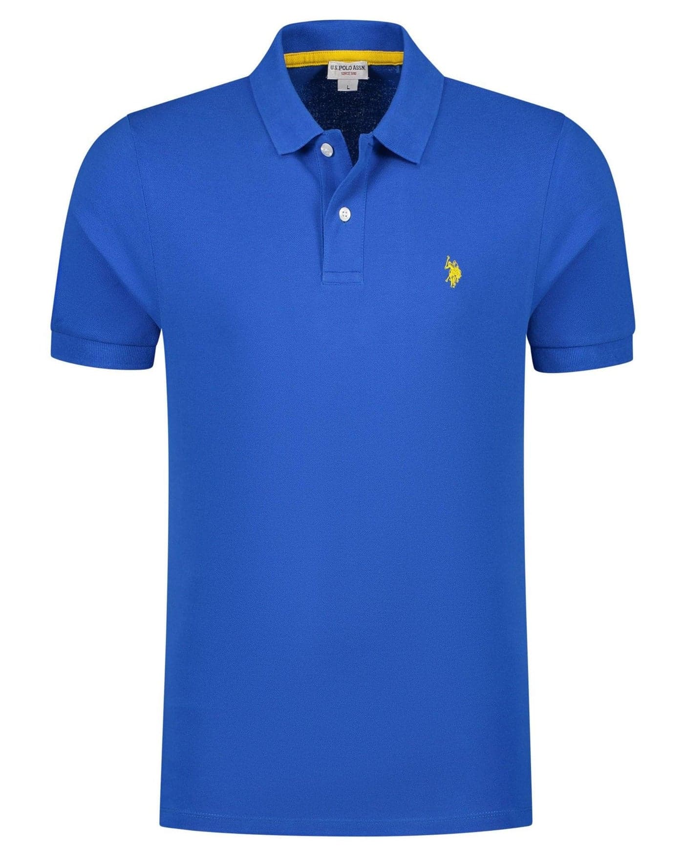 U.S. Polo Assn. Men's Solid Interlock Polo, Cobalt Blue, Medium